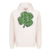 Pale Pink leopard shamrock Premium Hoodie - MaliasSmallBusiness