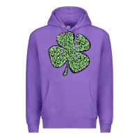 Purple leopard shamrock Premium Hoodie - MaliasSmallBusiness