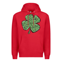 Red leopard shamrock Premium Hoodie - MaliasSmallBusiness