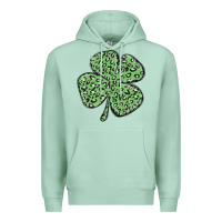 Seafoam leopard shamrock Premium Hoodie - MaliasSmallBusiness