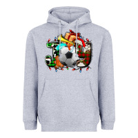 Heather Grey joy with soccer element and Christmas Heavyweight Hoodie - AdoDesignShop