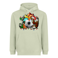 Matcha joy with soccer element and Christmas Heavyweight Hoodie - AdoDesignShop