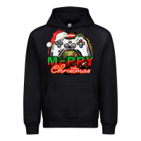 Black Gamer Merry Christmas Urban Hoodie - NancyCooperArtShop