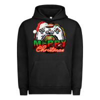 Pigment Black Gamer Merry Christmas Urban Hoodie - NancyCooperArtShop