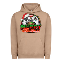 Pigment Burro Gamer Merry Christmas Urban Hoodie - NancyCooperArtShop
