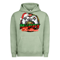 Pigment Oil Green Gamer Merry Christmas Urban Hoodie - NancyCooperArtShop