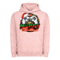 Pigment Salmon Gamer Merry Christmas Urban Hoodie - NancyCooperArtShop
