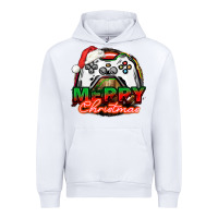 White Gamer Merry Christmas Urban Hoodie - NancyCooperArtShop