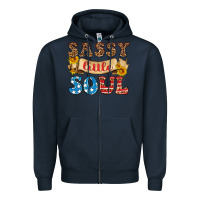 Navy sassy little soul Zipper Hoodie - HRA Design Shop