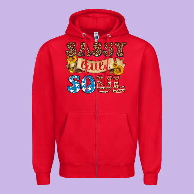 Sassy Little Soul Zipper Hoodie Designed By Hra Design Shop