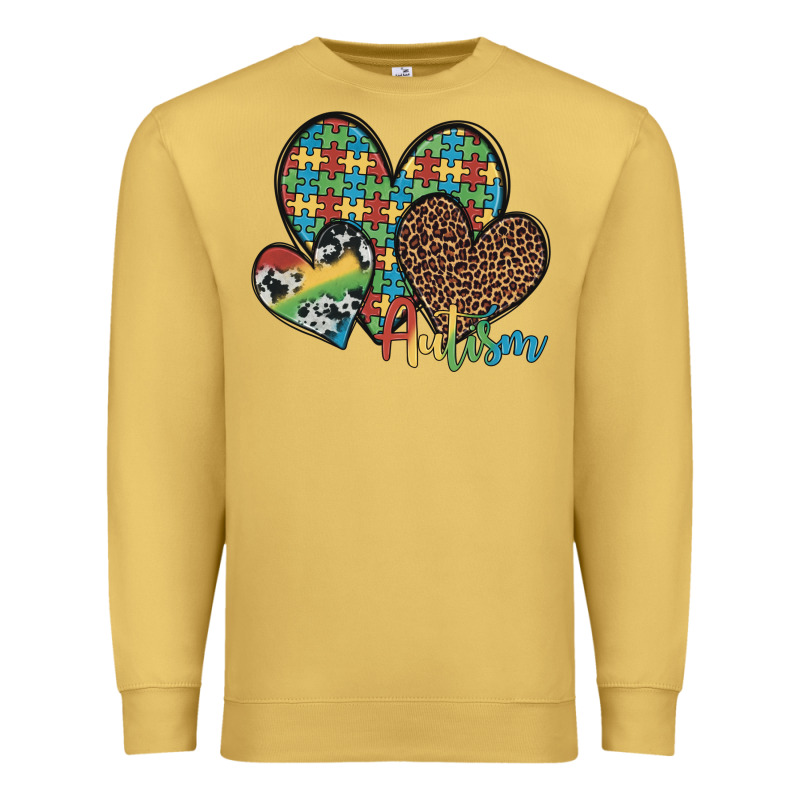 Autism Hearts Leopard Cowhide Premium Sweatshirt by Artiststas | Teevron