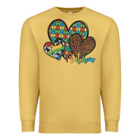 Antique Gold autism hearts leopard cowhide Premium Sweatshirt - Artiststas