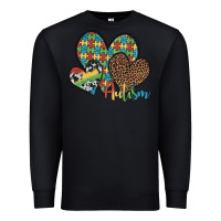 Black autism hearts leopard cowhide Premium Sweatshirt - Artiststas
