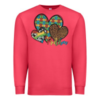 Cardinal autism hearts leopard cowhide Premium Sweatshirt - Artiststas