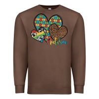 Chestnut autism hearts leopard cowhide Premium Sweatshirt - Artiststas