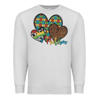 Dove Grey autism hearts leopard cowhide Premium Sweatshirt - Artiststas