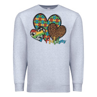 Heather Grey autism hearts leopard cowhide Premium Sweatshirt - Artiststas