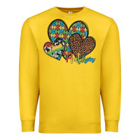 Lemon autism hearts leopard cowhide Premium Sweatshirt - Artiststas