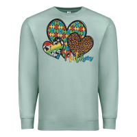 Seafoam autism hearts leopard cowhide Premium Sweatshirt - Artiststas