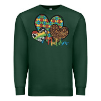 Sports Green autism hearts leopard cowhide Premium Sweatshirt - Artiststas