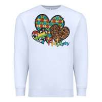 White autism hearts leopard cowhide Premium Sweatshirt - Artiststas
