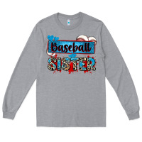 Heather Grey baseball sister with leopard Long Sleeve Tee - Zillion Design Studio