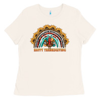 Bone happy thanksgiving rainbow Ladies Tee - BarkalooDesign