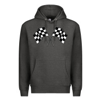 Charcoal Heather race flag Premium Hoodie - MaliasSmallBusiness