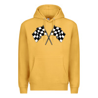 Mustard race flag Premium Hoodie - MaliasSmallBusiness