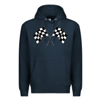 Navy race flag Premium Hoodie - MaliasSmallBusiness