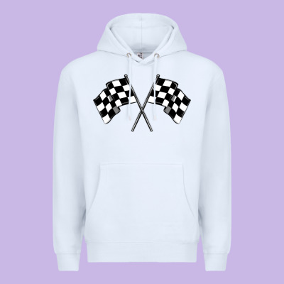 Race Flag Premium Hoodie Designed By Maliassmallbusiness