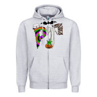Heather Grey pt Zipper Hoodie - CowhideDigitalArt