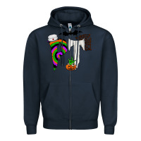 Navy pt Zipper Hoodie - CowhideDigitalArt