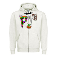 Oatmeal Heather pt Zipper Hoodie - CowhideDigitalArt