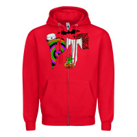 Red pt Zipper Hoodie - CowhideDigitalArt