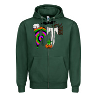Sports Green pt Zipper Hoodie - CowhideDigitalArt