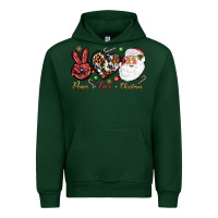 Forest Green Peace love Christmas Urban Hoodie - NancyCooperArtShop