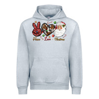 Heather Grey Peace love Christmas Urban Hoodie - NancyCooperArtShop