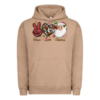 Pigment Burro Peace love Christmas Urban Hoodie - NancyCooperArtShop