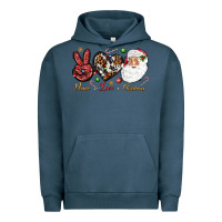 Pigment Midnight Navy Peace love Christmas Urban Hoodie - NancyCooperArtShop