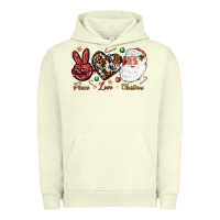Pigment Pistachio Peace love Christmas Urban Hoodie - NancyCooperArtShop