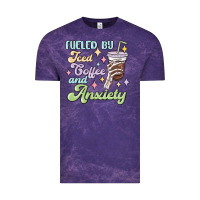 Cloud Purple fueled by iced coffee and anxiety Vintage Tee - MaliasSmallBusiness