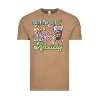 Vintage Coffee fueled by iced coffee and anxiety Vintage Tee - MaliasSmallBusiness