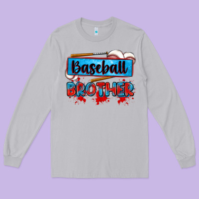 Baseball Brother Long Sleeve Tee Designed By Zillion Design Studio