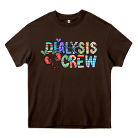 Chocolate Brown dialysis crew Heavy Core Tee - CowhideDigitalArt