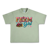 Oil Green farm girl Urban Heavy Tee - texasbilliewilder