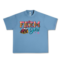Pebble Blue farm girl Urban Heavy Tee - texasbilliewilder
