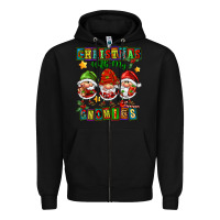 Black christmas with my gnomies Zipper Hoodie - FaDigitalArtStudio