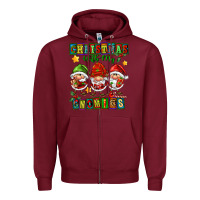 Burgundy christmas with my gnomies Zipper Hoodie - FaDigitalArtStudio