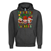 Charcoal Heather christmas with my gnomies Zipper Hoodie - FaDigitalArtStudio